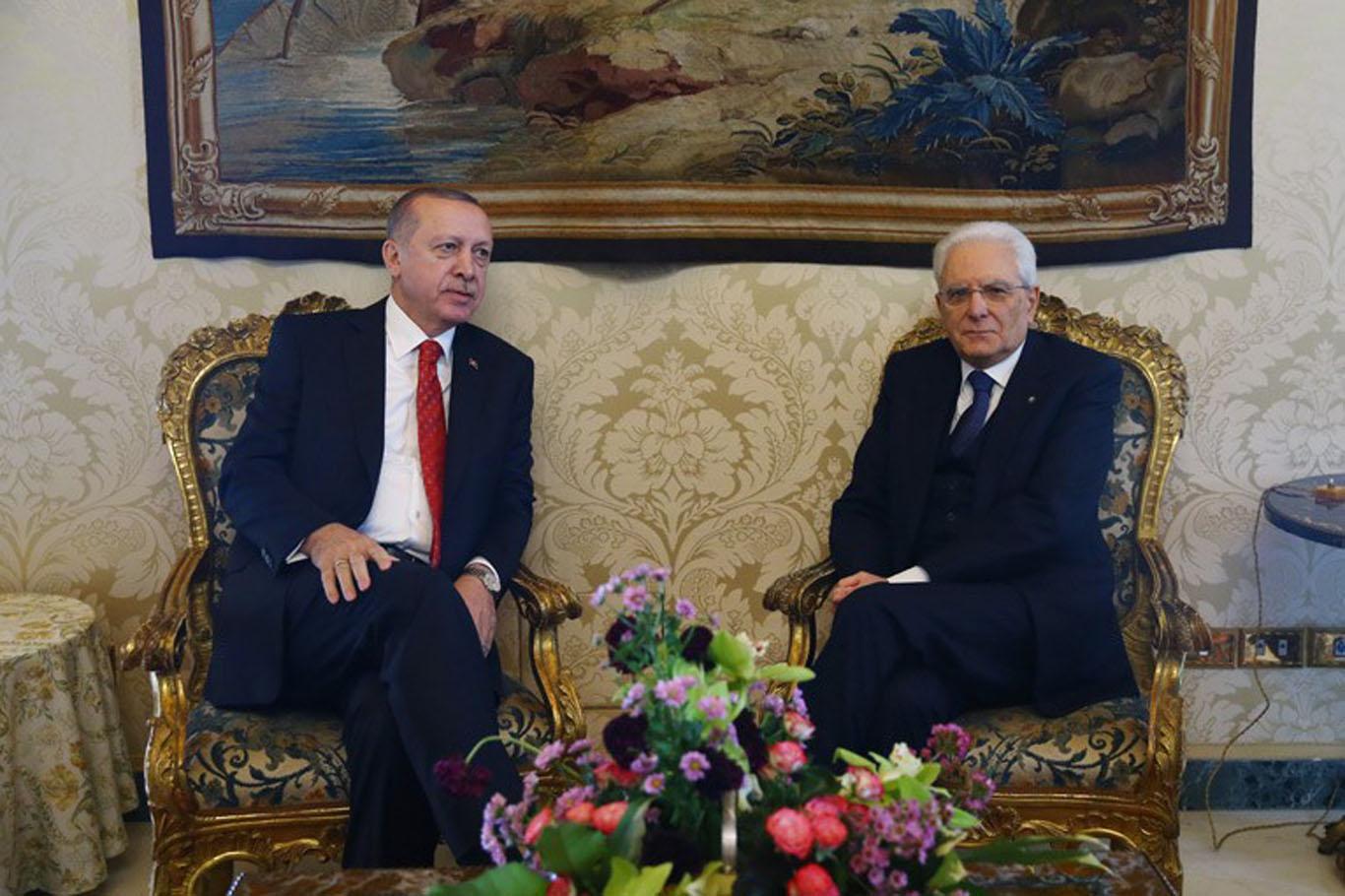 Cumhurbaşkanı Erdoğan İtalya Cumhurbaşkanlığı Sarayı'nda